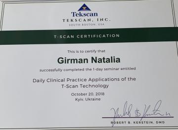 T-scan sertification (Гірман)